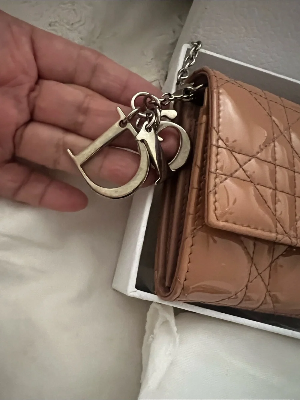 Dior Beige/Tan Leather Zip Wallet